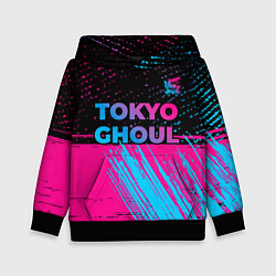 Толстовка-худи детская Tokyo Ghoul - neon gradient: символ сверху, цвет: 3D-черный
