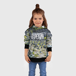 Толстовка-худи детская Карелия, цвет: 3D-черный — фото 2