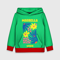 Толстовка-худи детская Марбелья - Испания, цвет: 3D-красный