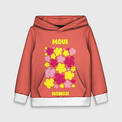 Толстовка-худи детская Мауи - Гавайи, цвет: 3D-белый