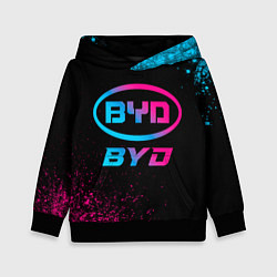 Толстовка-худи детская BYD - neon gradient, цвет: 3D-черный