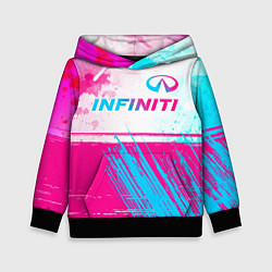 Толстовка-худи детская Infiniti neon gradient style: символ сверху, цвет: 3D-черный