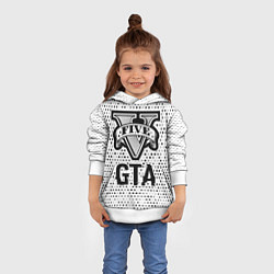 Толстовка-худи детская GTA glitch на светлом фоне, цвет: 3D-белый — фото 2