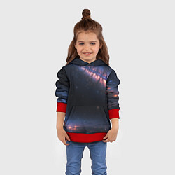 Толстовка-худи детская Млечный путь в звездном небе, цвет: 3D-красный — фото 2