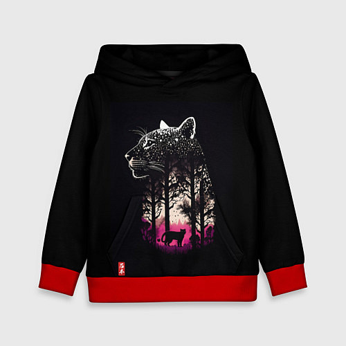 Детская толстовка Природная благодать - Пума / 3D-Красный – фото 1