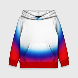 Толстовка-худи детская Флаг России градиент, цвет: 3D-красный