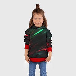Толстовка-худи детская Dark red and green, цвет: 3D-красный — фото 2
