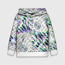 Толстовка-худи детская Floral abstract, цвет: 3D-белый