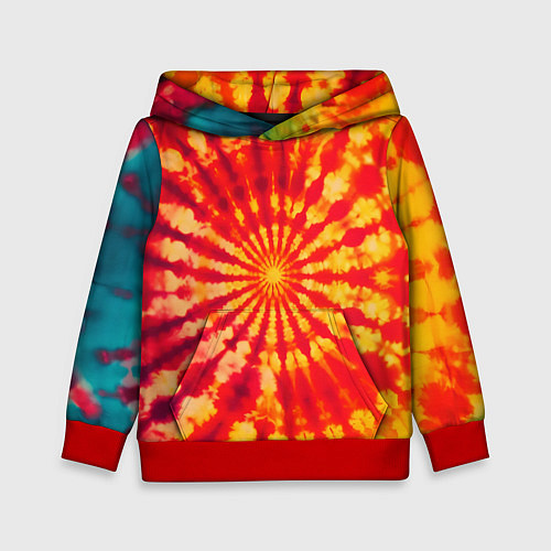 Детская толстовка Тай дай солнце / 3D-Красный – фото 1
