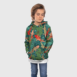 Толстовка-худи детская Паттерн карпы кои, цвет: 3D-белый — фото 2