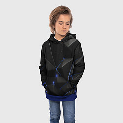Толстовка-худи детская Black geometry texture, цвет: 3D-синий — фото 2