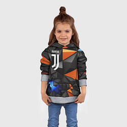 Толстовка-худи детская Juventus orange black style, цвет: 3D-меланж — фото 2