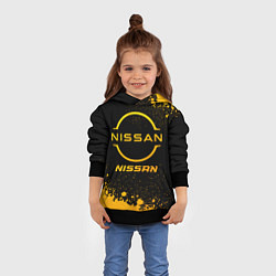 Толстовка-худи детская Nissan - gold gradient, цвет: 3D-черный — фото 2