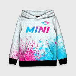 Толстовка-худи детская Mini neon gradient style: символ сверху, цвет: 3D-черный