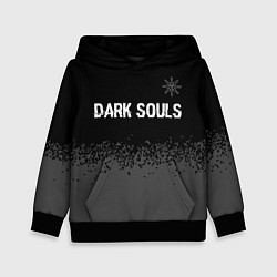 Толстовка-худи детская Dark Souls glitch на темном фоне: символ сверху, цвет: 3D-черный