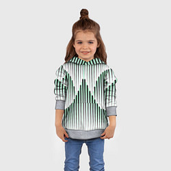 Толстовка-худи детская Зеленый геометрический круглый узор, цвет: 3D-меланж — фото 2