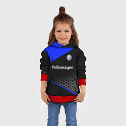 Толстовка-худи детская Фольцваген - blue uniform, цвет: 3D-красный — фото 2