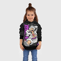 Толстовка-худи детская One piece - Gear 5- purple, цвет: 3D-черный — фото 2