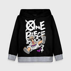 Толстовка-худи детская One piece - gear 5 luffy, цвет: 3D-меланж