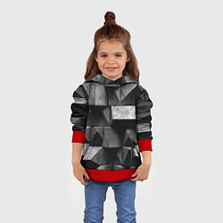 Толстовка-худи детская Обман зрения и каменные плиты, цвет: 3D-красный — фото 2