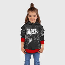 Толстовка-худи детская Black - abstract, цвет: 3D-красный — фото 2