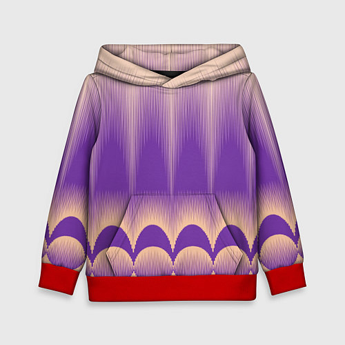 Детская толстовка Фиолетовый градиент в полоску / 3D-Красный – фото 1