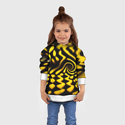 Толстовка-худи детская Желтая футболка с воронкой, цвет: 3D-белый — фото 2