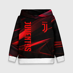 Толстовка-худи детская Juventus black red logo, цвет: 3D-белый