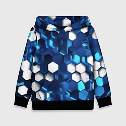 Детская толстовка Cyber hexagon Blue