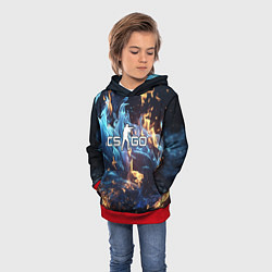 Толстовка-худи детская Сounter-strike в синем огне, цвет: 3D-красный — фото 2