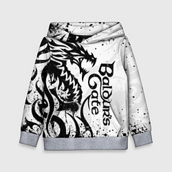 Толстовка-худи детская Балдурс гейт 3 - дракон, цвет: 3D-меланж