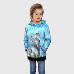 Толстовка-худи детская Реинкарнация безработного - персонажи, цвет: 3D-черный — фото 2