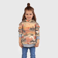 Толстовка-худи детская Japen pattern, цвет: 3D-меланж — фото 2