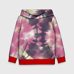 Толстовка-худи детская Tie-Dye дизайн, цвет: 3D-красный