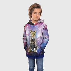 Толстовка-худи детская Space leopard, цвет: 3D-синий — фото 2