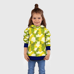 Толстовка-худи детская Желто-зеленый камуфляж, цвет: 3D-синий — фото 2