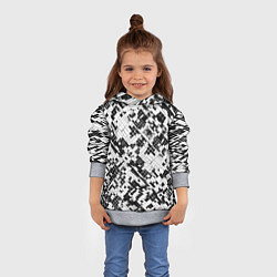 Толстовка-худи детская Чёрно-белая сеть, цвет: 3D-меланж — фото 2