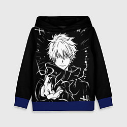 Толстовка-худи детская Сатору Годжо - черно-белый, цвет: 3D-синий