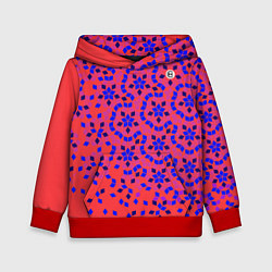 Толстовка-худи детская Мозаика Пенроуза в красно-синем контрасте, цвет: 3D-красный