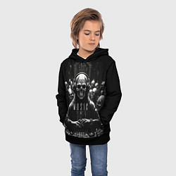 Толстовка-худи детская Скелеты и диджей на клубной вечеринке, цвет: 3D-черный — фото 2