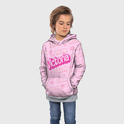 Толстовка-худи детская Виктория - паттерн Барби розовый, цвет: 3D-меланж — фото 2