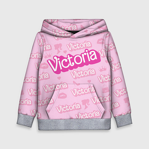 Детская толстовка Виктория - паттерн Барби розовый / 3D-Меланж – фото 1