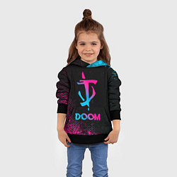 Толстовка-худи детская Doom - neon gradient, цвет: 3D-черный — фото 2