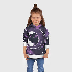 Толстовка-худи детская Фиолетовый космос - нейросеть, цвет: 3D-белый — фото 2