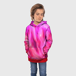 Толстовка-худи детская Pink abstract texture, цвет: 3D-красный — фото 2
