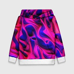 Толстовка-худи детская Pink blue abstract, цвет: 3D-белый