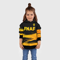 Толстовка-худи детская FNAF - gold gradient: символ сверху, цвет: 3D-черный — фото 2