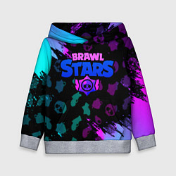 Толстовка-худи детская Brawl stars neon logo, цвет: 3D-меланж