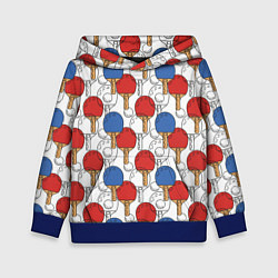 Толстовка-худи детская Настольный теннис - ракетки, цвет: 3D-синий