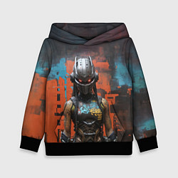 Толстовка-худи детская Девушка в маске хищника, цвет: 3D-черный
